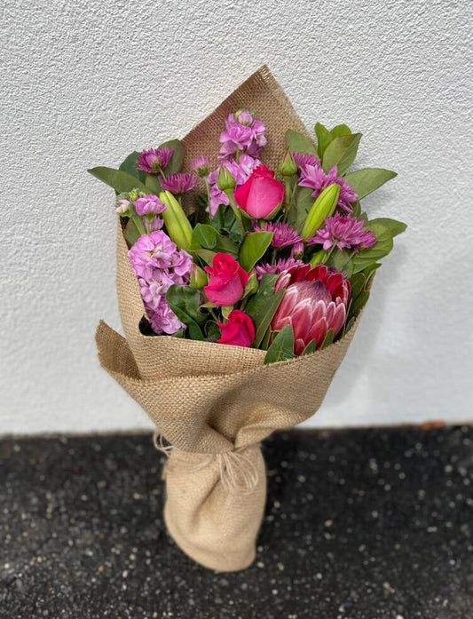 Florist Choice Flower Small Bouquet (Hot Pink Theme)