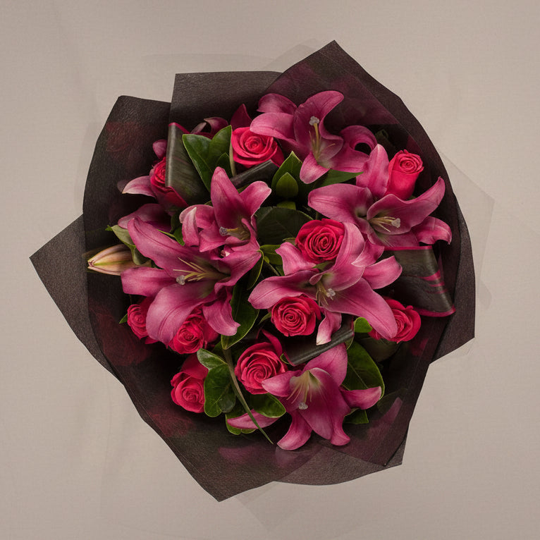 Pink Rose and Lily Bouquet