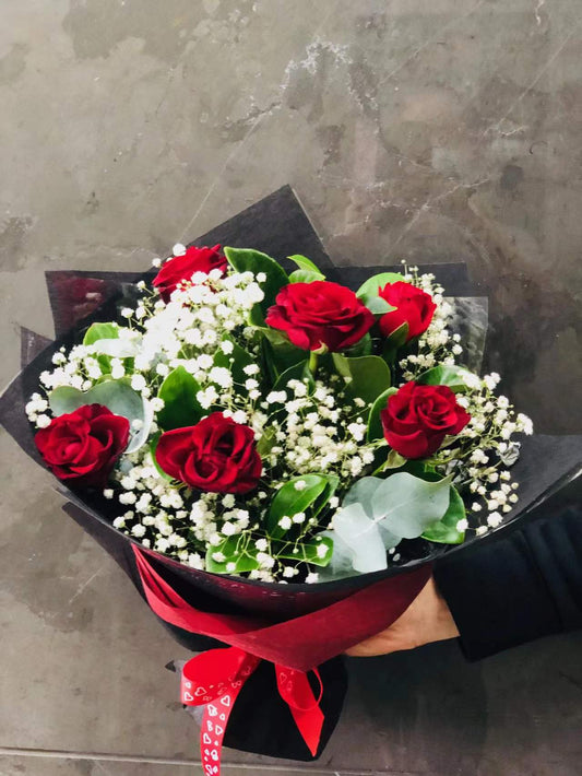 Half Dozen Red Rose Bouquet