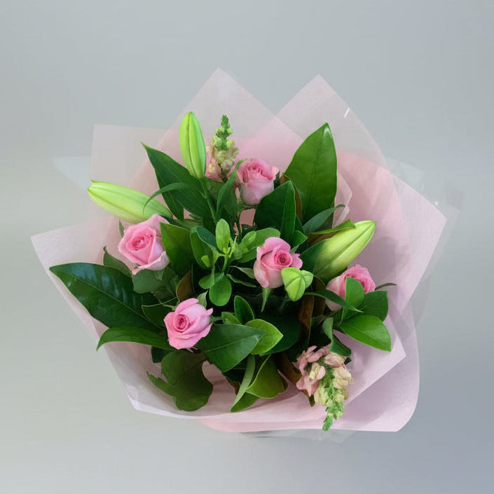 Simply Pink Rose and Lily Bouquet