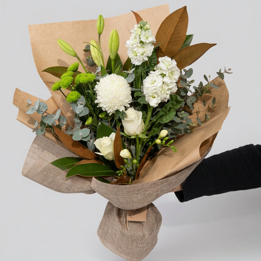 Florist Choice Flower Small Bouquet (White and Green Theme)