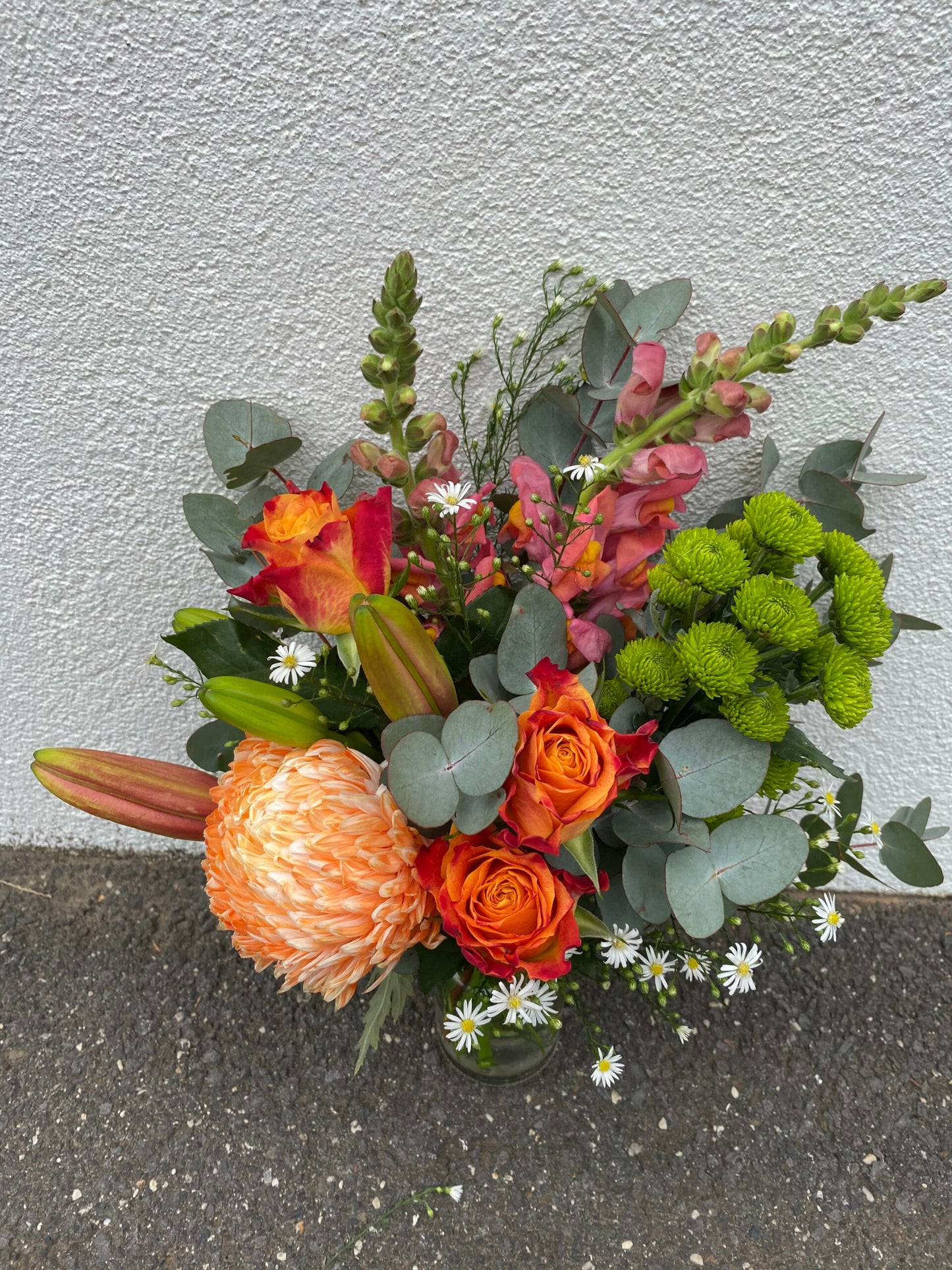 Florist Choice Flower Arrangement In A Jar (Autumn Colour Theme)