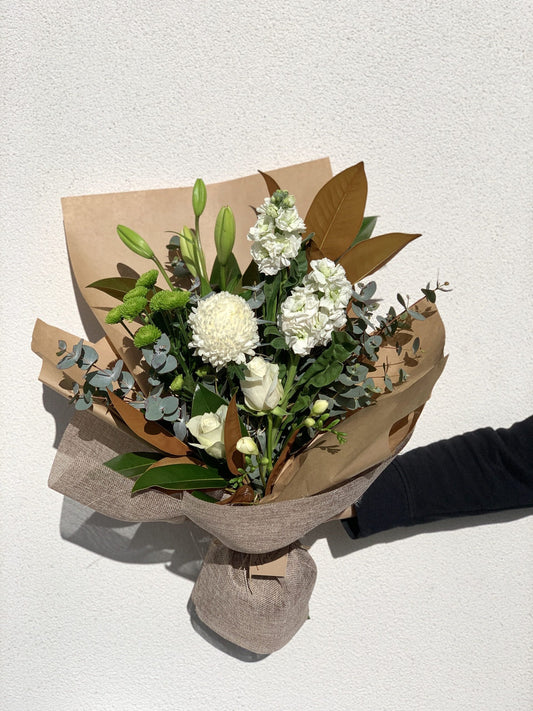 Florist Choice Flower Small Bouquet (White and Green Theme)